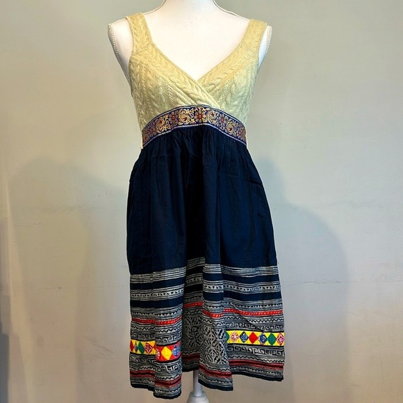 Free People Cable Knit V Neck Fit and Flare Dress - Picture 2 of 10